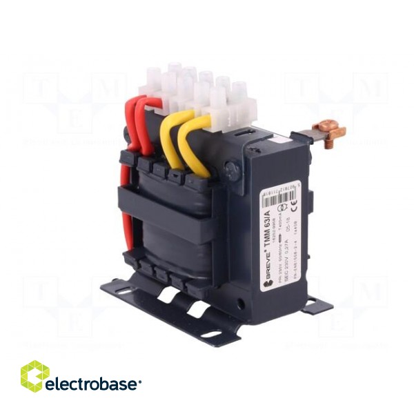 Transformer: mains | 63VA | 230VAC | 230V | Leads: terminal block | IP00 image 4