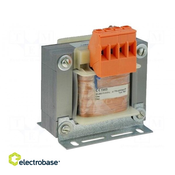 Transformer: mains | 80VA | 230VAC | 230V | Leads: terminal block | IP00