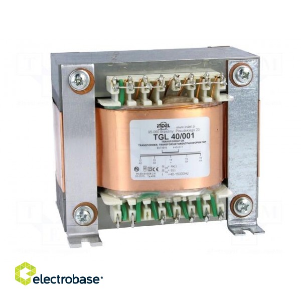 Transformer: speaker | 40VA | Sec.winding imped: 8Ω | 0.04÷16kHz paveikslėlis 2