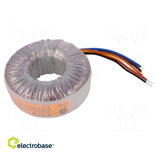 Transformer: toroidal | 225VA | 230VAC | 25V | 25V | 4.5A | 4.5A | 1.9kg image 1