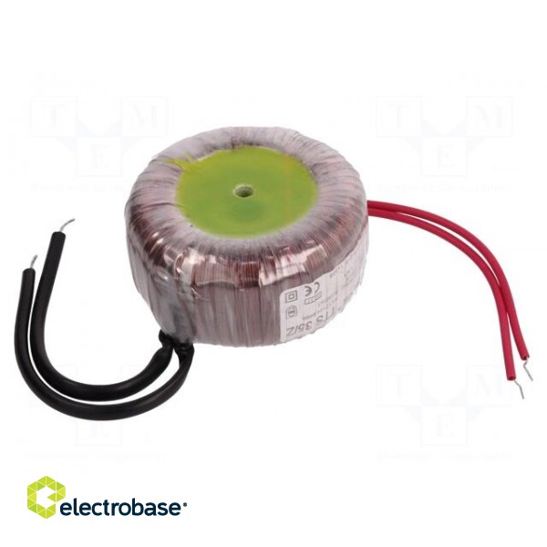 Transformer: toroidal | 35VA | 230VAC | 24V | 1.45A | 0.5kg | Ø: 68mm | IP00