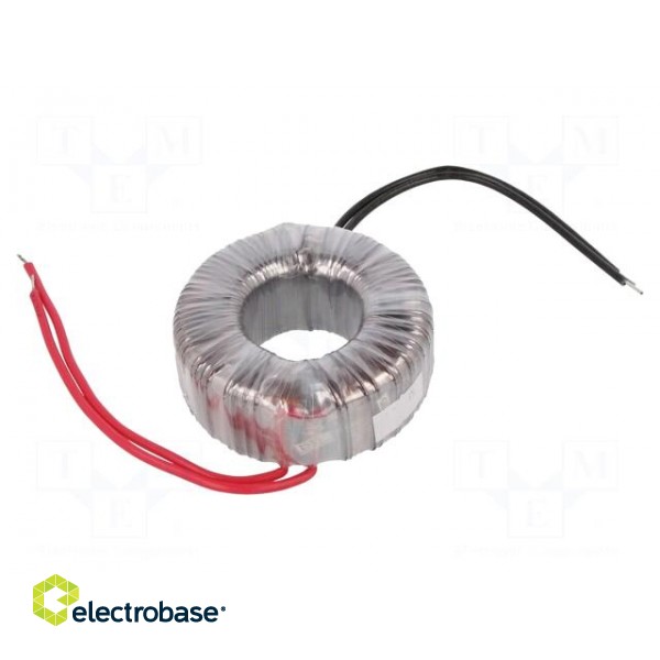 Transformer: toroidal | 50VA | 230VAC | 8V | 6.25A | 0.7kg | Leads: cables image 1