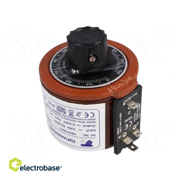 Variable autotransformer | 230VAC | Uout: 0÷260V | 1A | on panel image 1