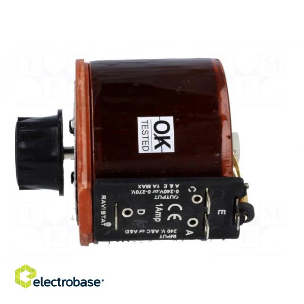 Variable autotransformer | 230VAC | Uout: 0÷260V | 1A | on panel image 3