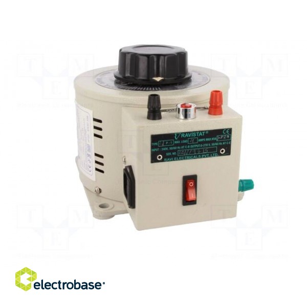 Variable autotransformer | 230VAC | Uout: 0÷260V | 3.8A | screw type image 9