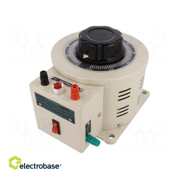 Variable autotransformer | 230VAC | Uout: 0÷260V | 3.8A | screw type image 1