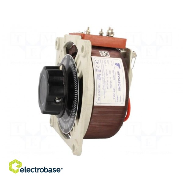 Variable autotransformer | 230VAC | Uout: 0÷260V | 5A | on panel image 3