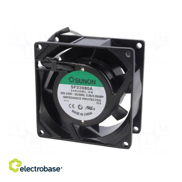 Fan: AC | axial | 230VAC | 80x80x38mm | 40.7(±7%)m3/h | 32dBA | 2400rpm image 3