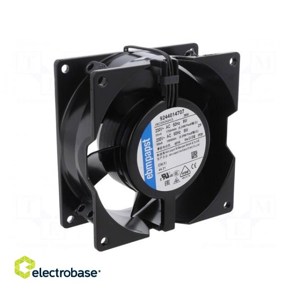 Fan: AC | axial | 230VAC | 92.5x92.5x38mm | 49m3/h | 24dBA | 1750rpm paveikslėlis 1