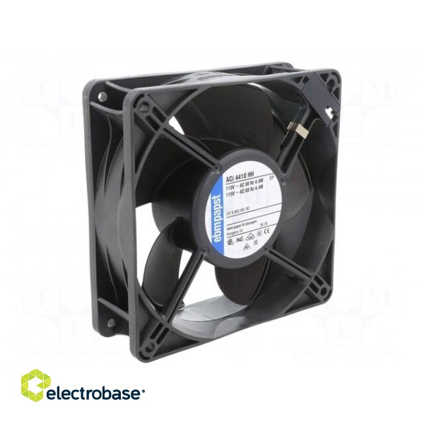 Fan: EC | axial | 115VAC | 119x119x38mm | 175m3/h | 42dBA | ball bearing image 1