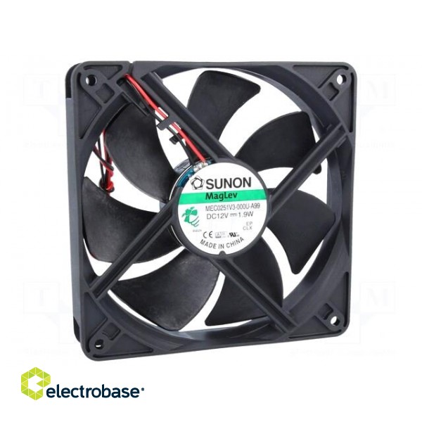 Fan: DC | axial | 12VDC | 120x120x25mm | 127.4m3/h | 34dBA | Vapo | 24AWG image 1