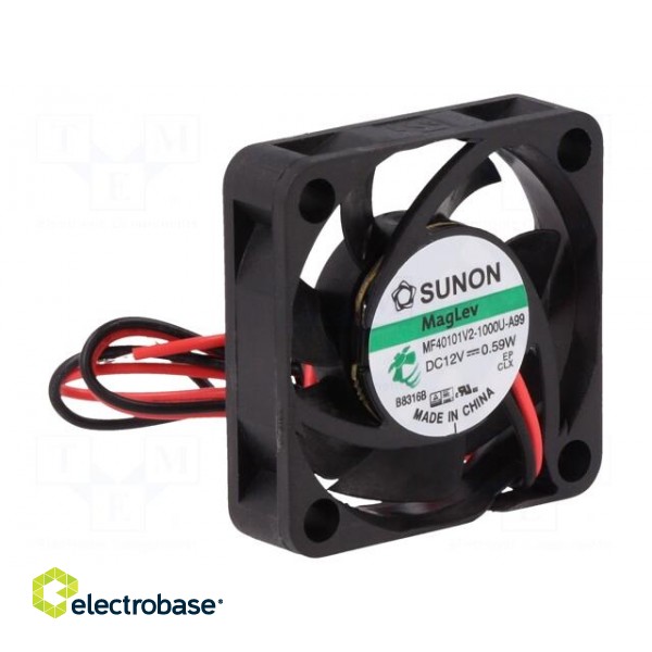 Fan: DC | axial | 12VDC | 40x40x10mm | 11.89m3/h | 20.6dBA | Vapo | 5800rpm image 1