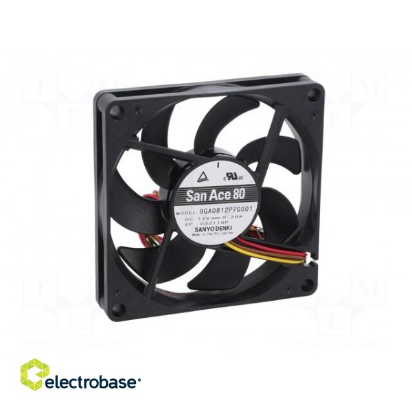 Fan: DC | axial | 12VDC | 80x80x15mm | 86.4m3/h | 41dBA | ball bearing image 2