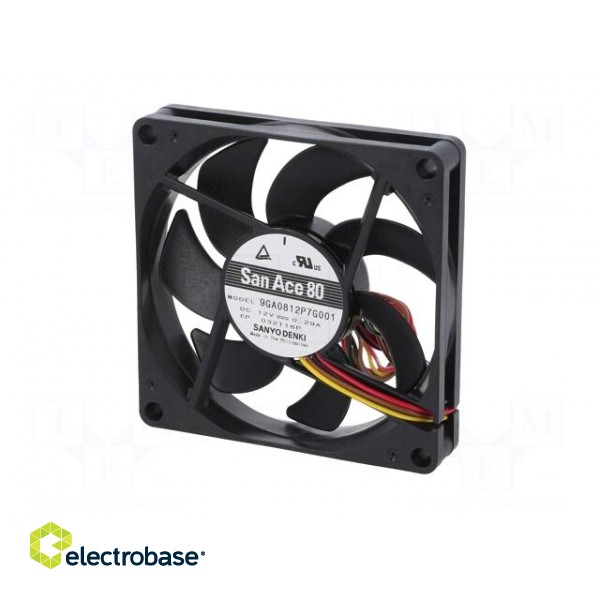 Fan: DC | axial | 12VDC | 80x80x15mm | 86.4m3/h | 41dBA | ball bearing image 3