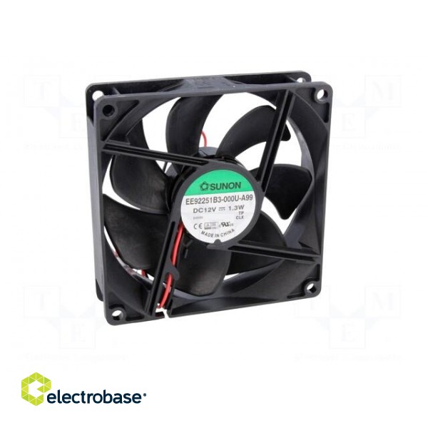 Fan: DC | axial | 12VDC | 92x92x25mm | 67.15m3/h | 28dBA | ball bearing image 2