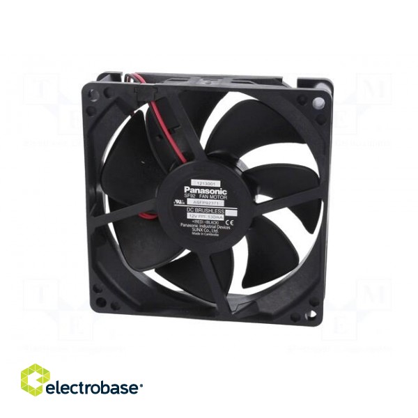 Fan: DC | axial | 12VDC | 92x92x25mm | 67.8m3/h | 25dBA | ball bearing image 3