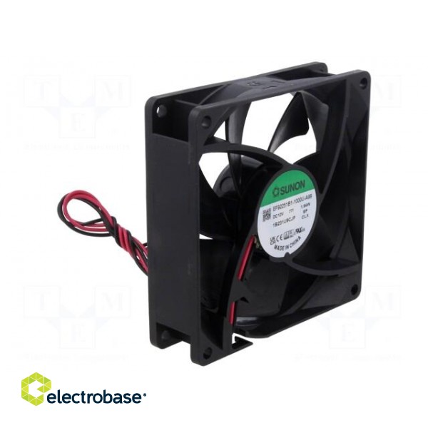 Fan: DC | axial | 12VDC | 92x92x25mm | 69.66m3/h | 40.7dBA | ball bearing