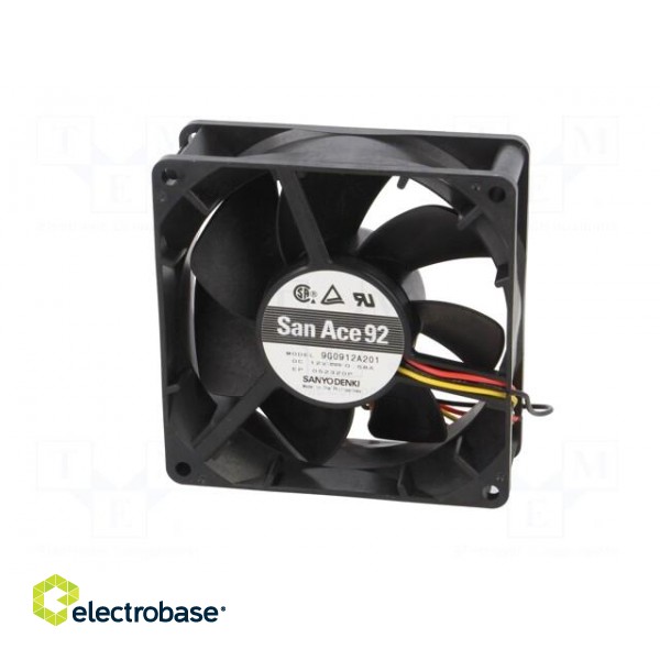 Fan: DC | axial | 12VDC | 92x92x32mm | 150m3/h | 44dBA | ball bearing image 3