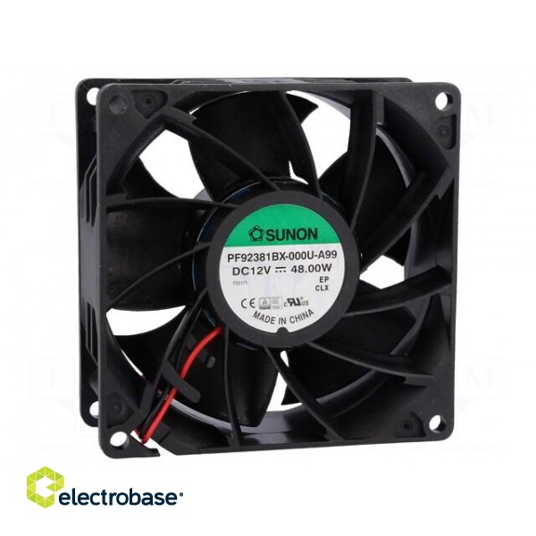 Fan: DC | axial | 12VDC | 92x92x38mm | 309.89m3/h | 74.1dBA | Len: 300mm image 1