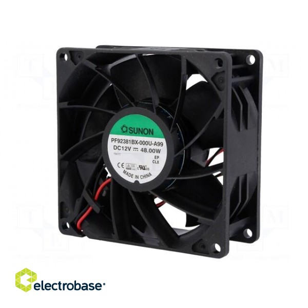 Fan: DC | axial | 12VDC | 92x92x38mm | 309.89m3/h | 74.1dBA | Len: 300mm image 3