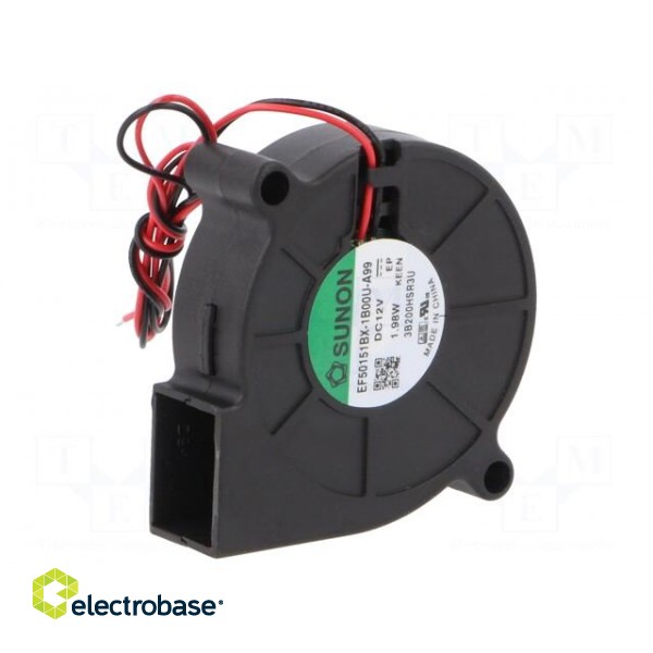 Fan: DC | blower | 12VDC | 51.6x51.7x15mm | 9.17m3/h | 45.8dBA | 6200rpm image 1