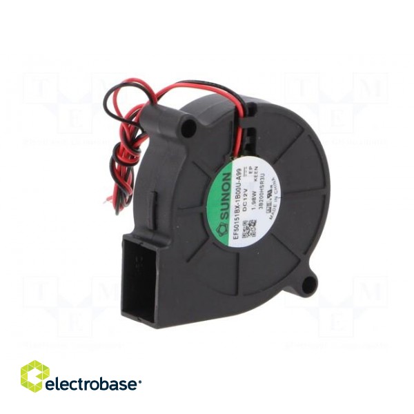 Fan: DC | blower | 12VDC | 51.6x51.7x15mm | 9.17m3/h | 45.8dBA | 6200rpm image 2