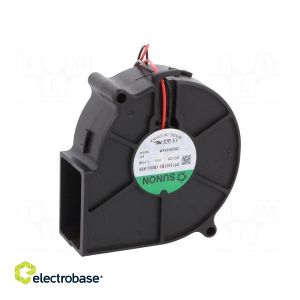 Fan: DC | blower | 12VDC | 75x75x30mm | 23.44m3/h | 38.6dBA | 3000rpm image 1