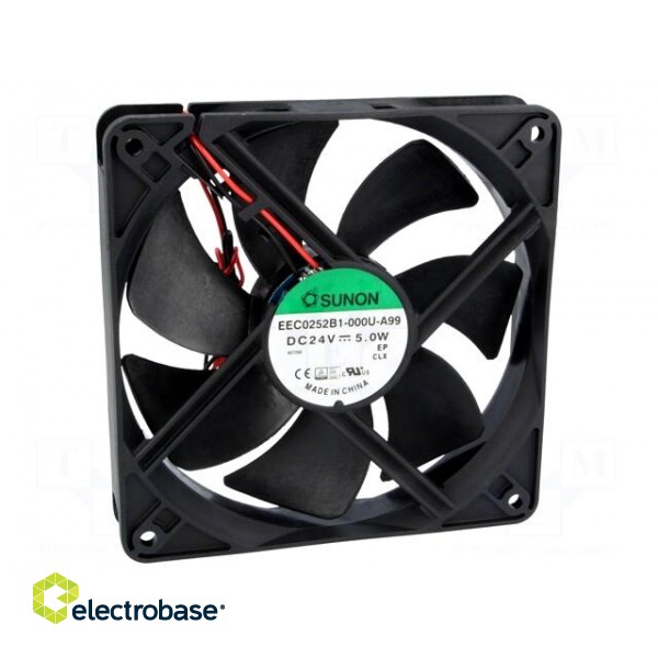 Fan: DC | axial | 24VDC | 120x120x25mm | 183.8m3/h | 44.5dBA | Len: 330mm paveikslėlis 1