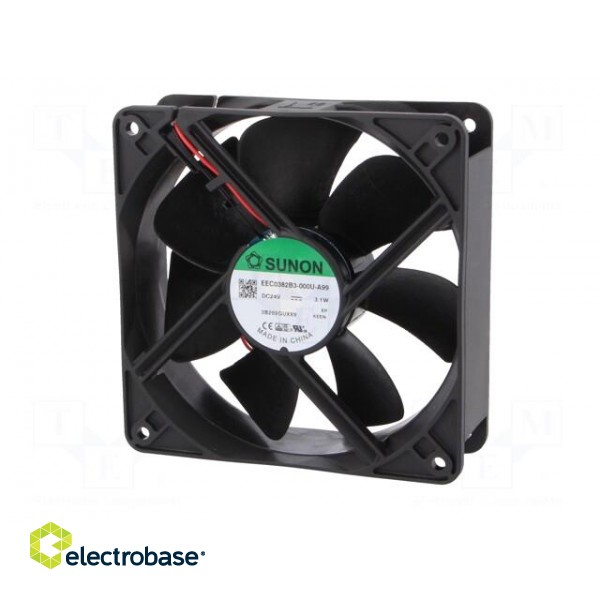 Fan: DC | axial | 24VDC | 120x120x38mm | 158m3/h | 37dBA | ball bearing image 3