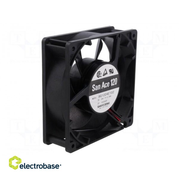 Fan: DC | axial | 24VDC | 120x120x38mm | 200.4m3/h | 46dBA | ball | 3100rpm