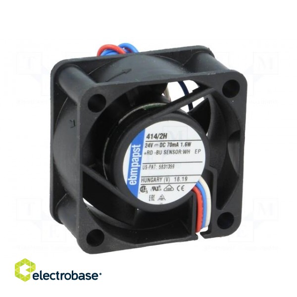 Fan: DC | axial | 40x40x20mm | 13m3/h | 29dBA | slide bearing | 8100rpm image 1