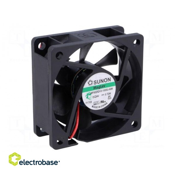 Fan: DC | axial | 24VDC | 60x60x25mm | 27.04m3/h | 16.7dBA | Vapo | 26AWG image 1