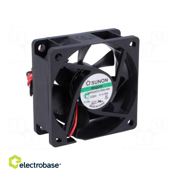 Fan: DC | axial | 24VDC | 60x60x25mm | 27.04m3/h | 16.7dBA | Vapo | 26AWG image 2