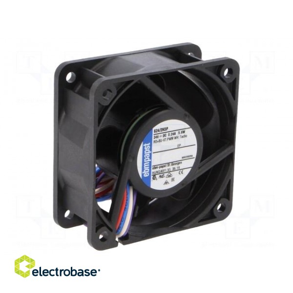 Fan: DC | axial | 60x60x25mm | 66m3/h | 48dBA | ball bearing | 9700rpm image 1