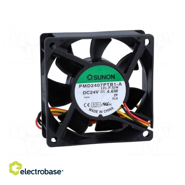 Fan: DC | axial | 24VDC | 70x70x25mm | 83.25m3/h | 45dBA | ball bearing image 2