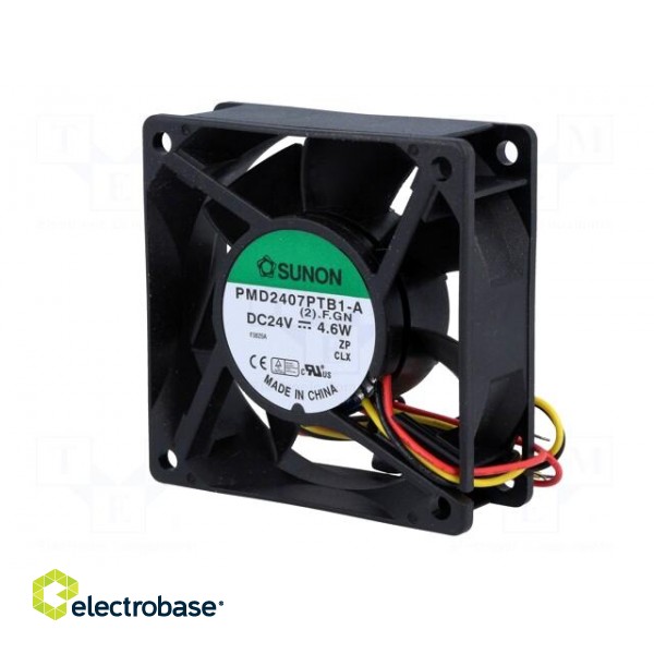 Fan: DC | axial | 24VDC | 70x70x25mm | 83.25m3/h | 45dBA | ball bearing image 3