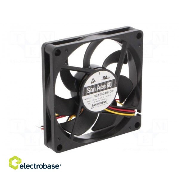 Fan: DC | axial | 24VDC | 80x80x15mm | 53.4m3/h | 29dBA | ball bearing фото 1