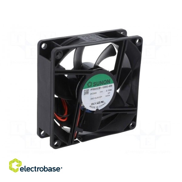 Fan: DC | axial | 24VDC | 80x80x25mm | 102m3/h | 45.5dBA | ball bearing image 2