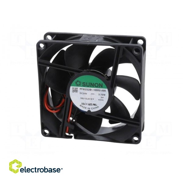 Fan: DC | axial | 24VDC | 80x80x25mm | 102m3/h | 45.5dBA | ball bearing image 3