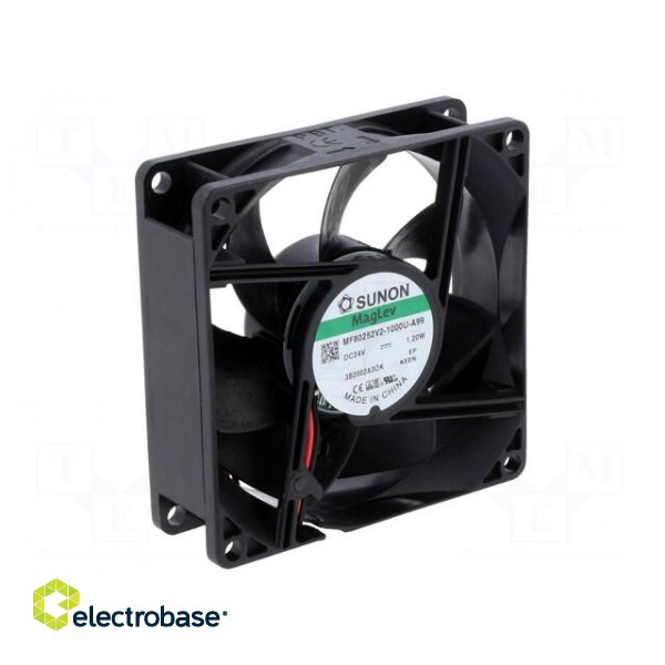 Fan: DC | axial | 24VDC | 80x80x25mm | 61.2m3/h | 30dBA | Vapo | 2900rpm image 1