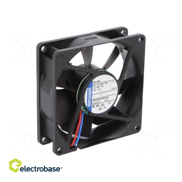 Fan: DC | axial | 24VDC | 80x80x25mm | 69m3/h | 32dBA | slide bearing фото 1