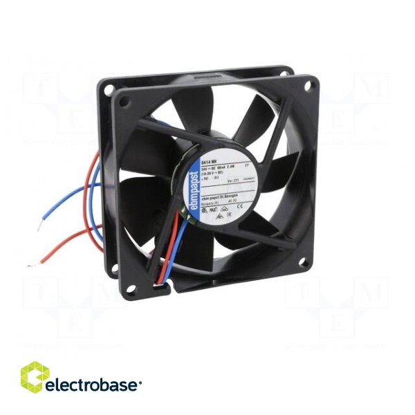 Fan: DC | axial | 24VDC | 80x80x25mm | 79m3/h | 37dBA | ball bearing image 2