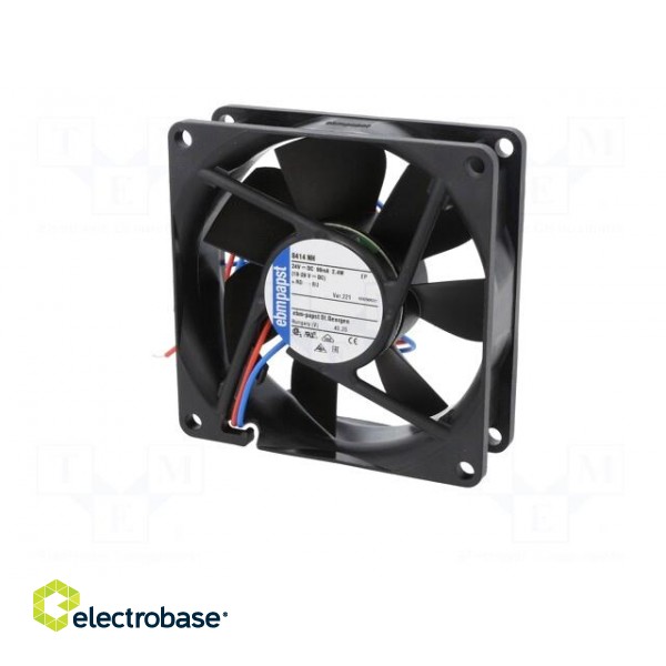 Fan: DC | axial | 24VDC | 80x80x25mm | 79m3/h | 37dBA | ball bearing image 3