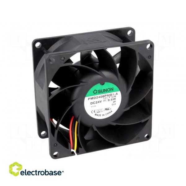 Fan: DC | axial | 24VDC | 80x80x38mm | 143m3/h | 55.2dBA | ball bearing фото 1