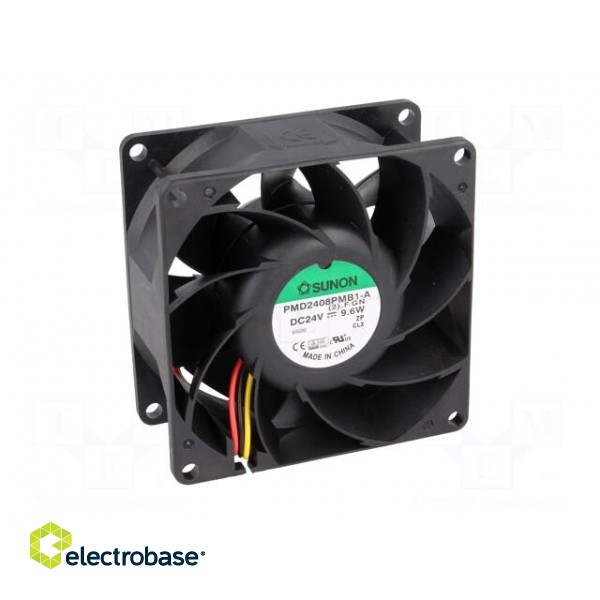 Fan: DC | axial | 24VDC | 80x80x38mm | 143m3/h | 55.2dBA | ball bearing фото 2