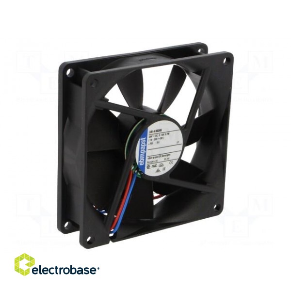 Fan: DC | axial | 24VDC | 92x92x25mm | 102m3/h | 39dBA | slide bearing image 1