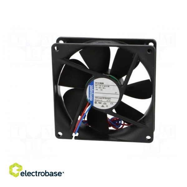 Fan: DC | axial | 24VDC | 92x92x25mm | 102m3/h | 39dBA | slide bearing image 3