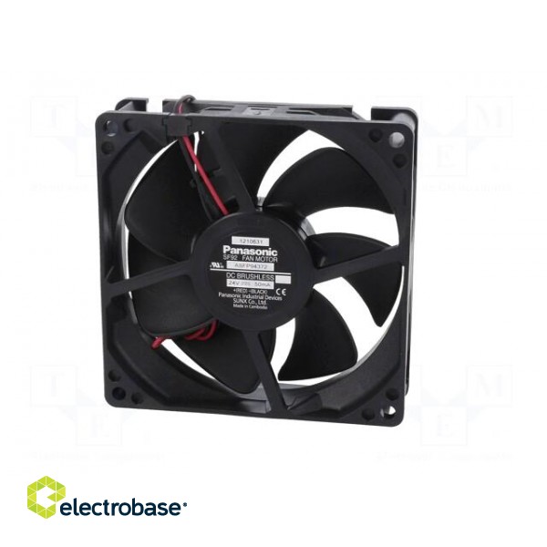 Fan: DC | axial | 24VDC | 92x92x25mm | 57m3/h | 22dBA | ball bearing image 3