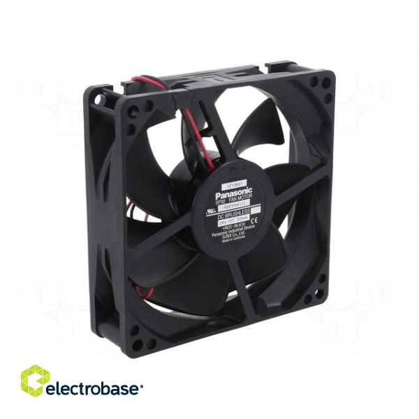 Fan: DC | axial | 24VDC | 92x92x25mm | 57m3/h | 22dBA | ball bearing image 1