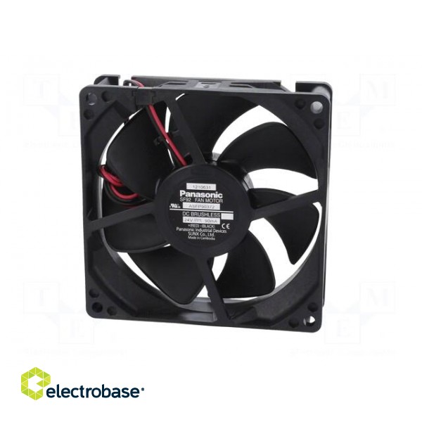 Fan: DC | axial | 24VDC | 92x92x25mm | 76.8m3/h | 29dBA | ball bearing image 3